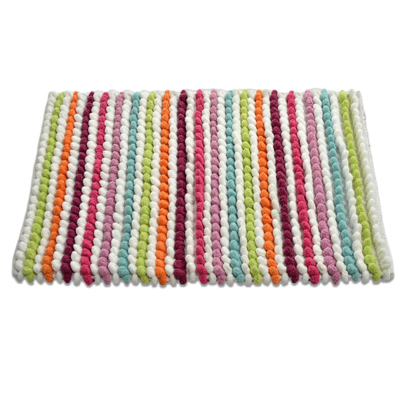 Striped Chunky Bobble Bath Mat - Super Soft & Absorbent