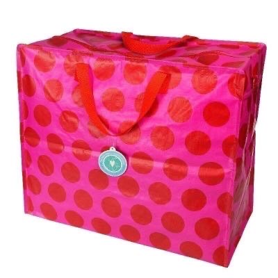 Jumbo Storage Bag - Red On Pink Spotlight - Rex London
