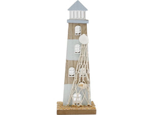 Blue Wooden Lighthouse Decoration