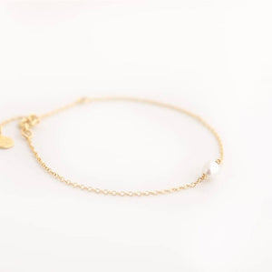 Tiny Gold Pearl Bracelet