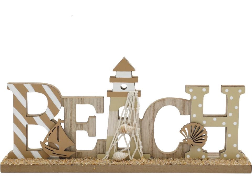 Wooden Beach Lighthouse Plaque