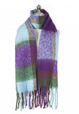 Chunky Purple and Green Check Scarf