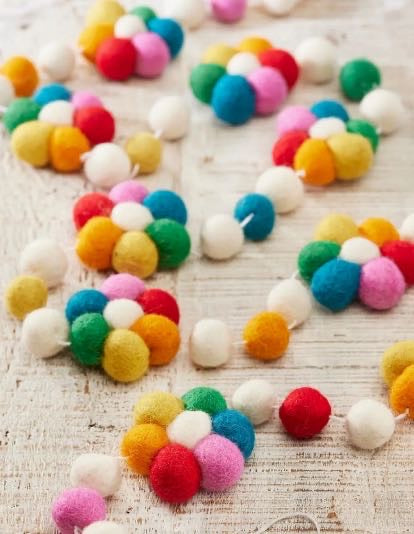 Felt Rainbow Flower Garland