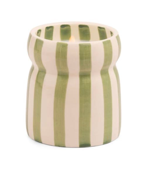 Paddywax Cabana Soy Wax Candle 6.5oz – Bora Bora Striped Ceramic