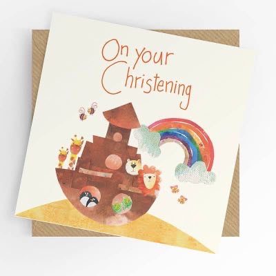 Christening card, Noahs Ark
