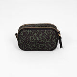 Ripley Crossbody Camera Bag - Khaki Leopard Print, Nylon/PU