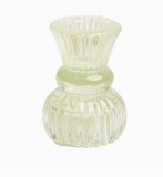 Small Light Green Glass Candle Holder