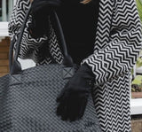 Black Women’s Gloves With Button Detail