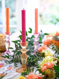 Orange Glass Candle Holder | Home Decor | Gift |