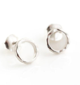 Silver Open Circle Studs