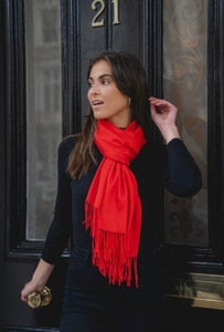 Red Tassel Scarf