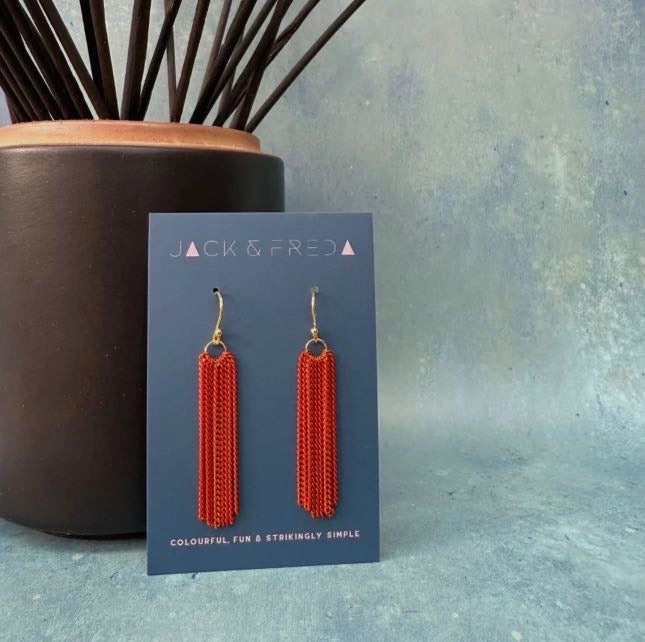 Tassel Earrings Burnt Orange - Jack & Freda