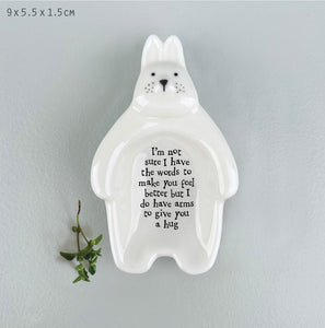 East of India Rabbit Flat Dish Not Sure I Have The Words Hug