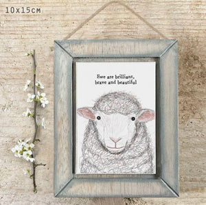 Ewe are brilliant brave and beautiful wooden hanging plaque from east of india