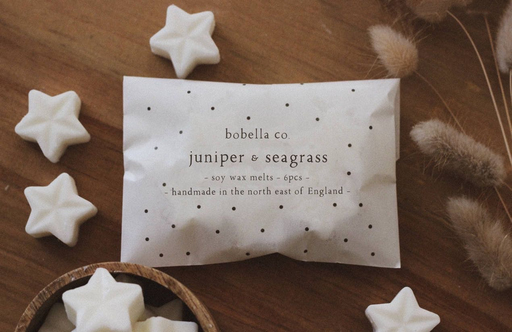 Juniper and seagrass wax melts