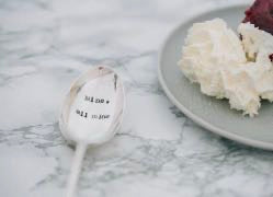 Dessert Spoon ‘Mine, all mine’ silver stamped soon by two spoons 