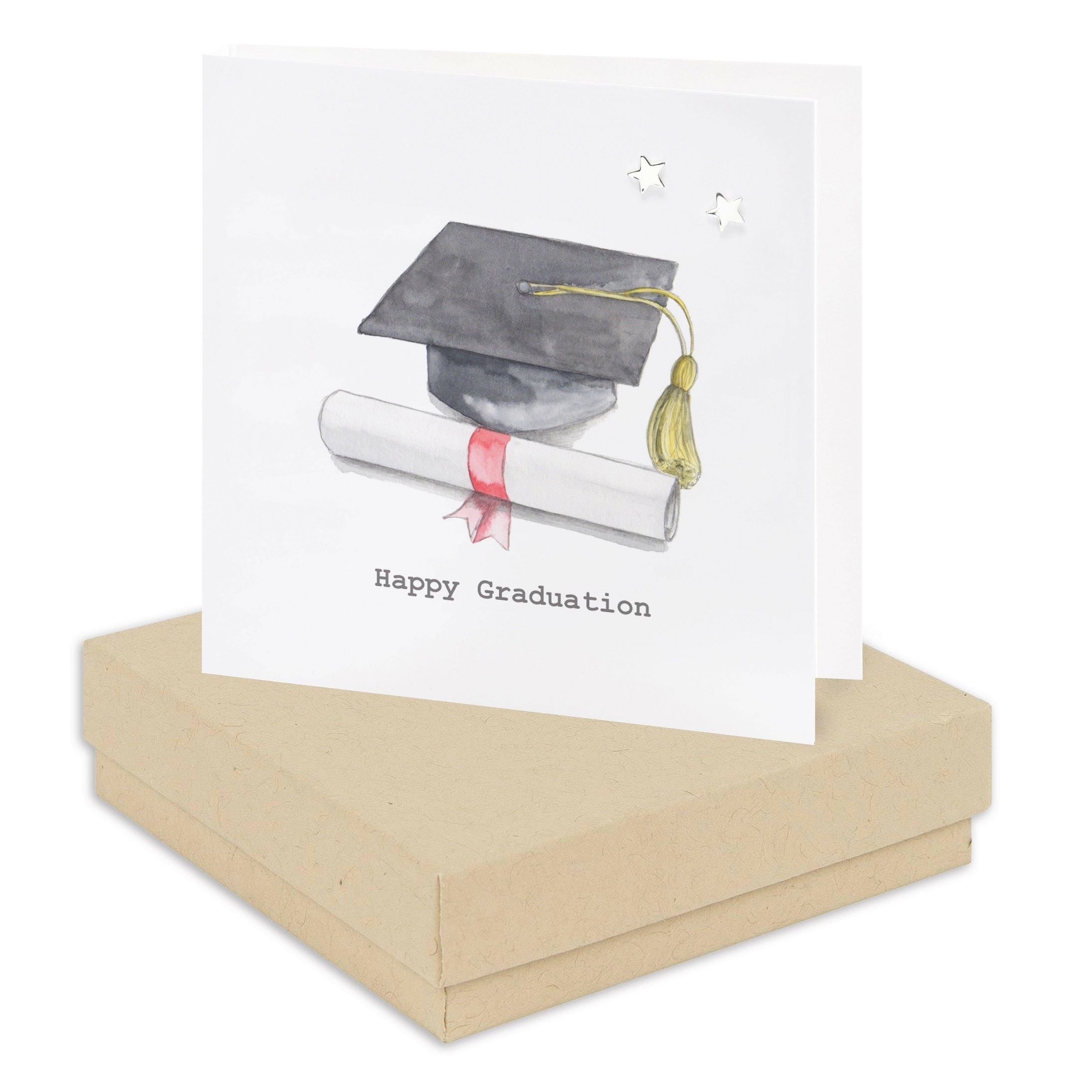 Silver Star Stud Earrings – Hand Finished Sterling Silver Studs | Graduation Gift Box Set