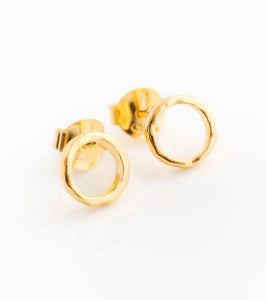 Gold Open Circle Studs