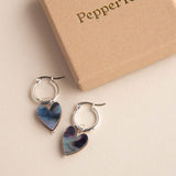 Love Grows Here Silver Heart Hoops Earrings- Pepper You