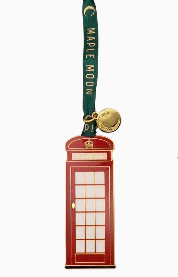 Telephone Box Enamel Christmas Decoration