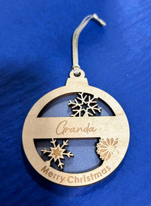 Granda Wooden Merry Christmas Bauble