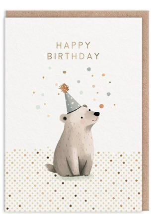 Bear happy birthday greeting card