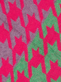 Jana Heavyweight Scarf - Blue/Fuchsia, Houndstooth