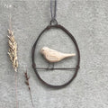 East of India Wire Egg Hanging Decoration – Wooden Bird (Spring/Easter Ornament, 7cm)
