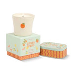 BISTRO ORANGE EMBOSSED CERAMIC CANDLE - CITRUS SPRITZ