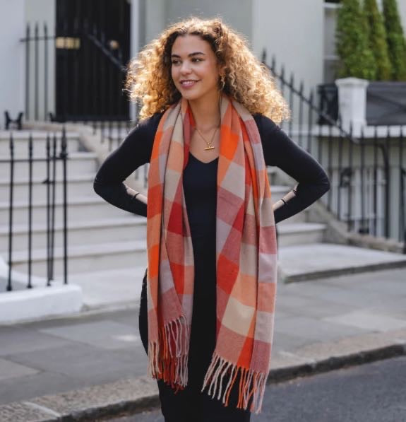 Autumnal Check Winter Scarf