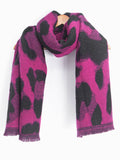 Black/Fuchsia Leopard Print Heavyweight Scarf