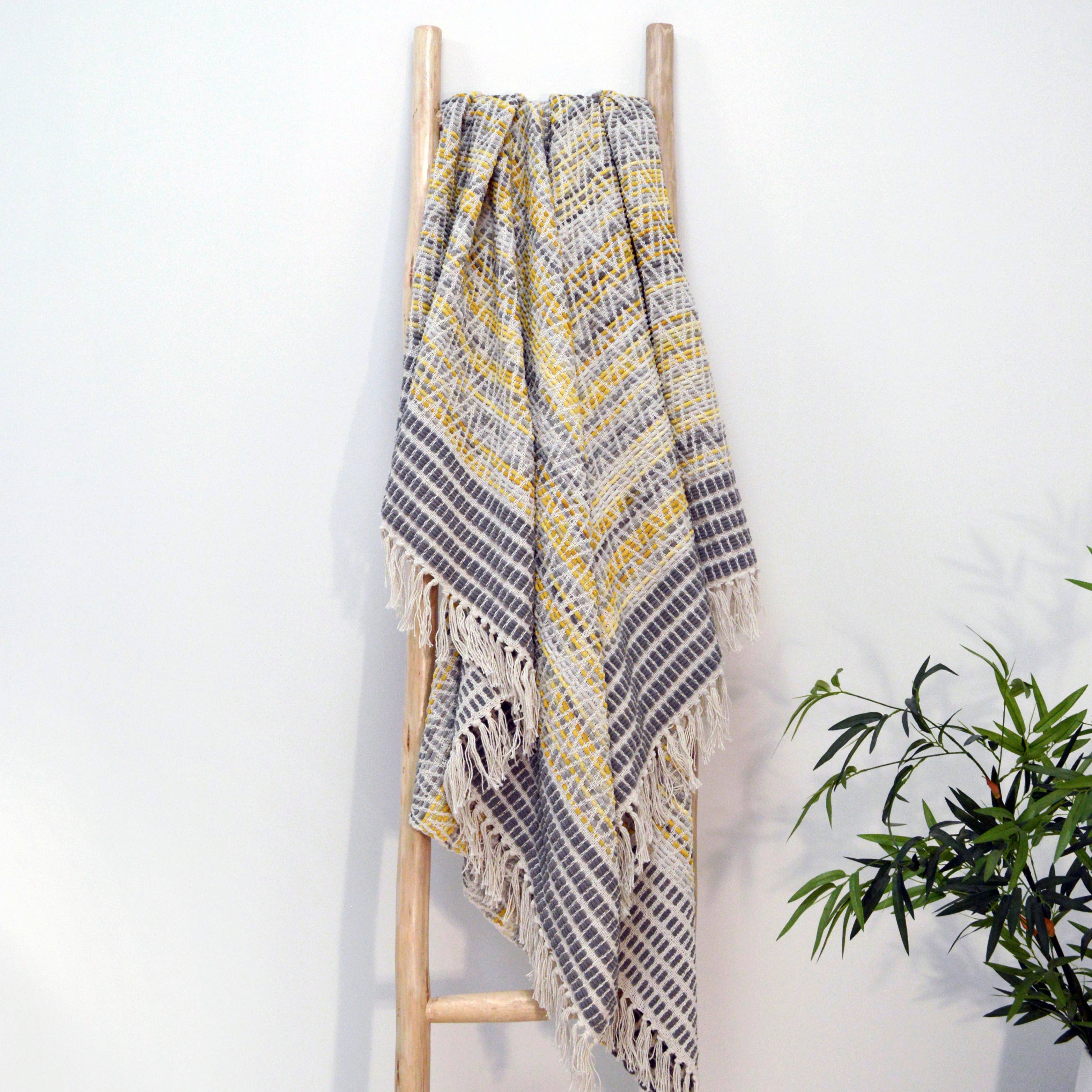 Arizona Zig Zag Heavyweight Herringbone Throw Blankets