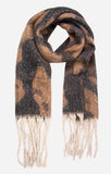 Neutral Large Leopard Print Heavyweight Scarf