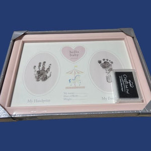 Hello Baby Handprint/Footprint Baby Girl Frame