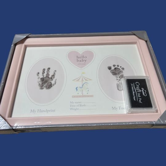 Hello Baby Handprint/Footprint Baby Girl Frame