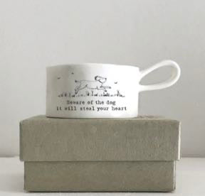 Beware Of The Dog Handled Tealight Holder - East Of India