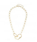 Gold Linked Interlocking Heart Necklace