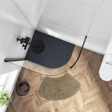 Curved Shower Mat - 100% Cotton Rounded Bath Mat in Mocha