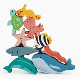 Wooden Toy Happy Stacking Ocean Animals for Kids - Threadbear Design