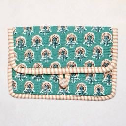 Fair Trade Quilted Cotton Clutch Purse - Handmade