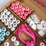 Kitten bead making kit | Beading craft kit | Bracelet making | Gift for girls | Girls party