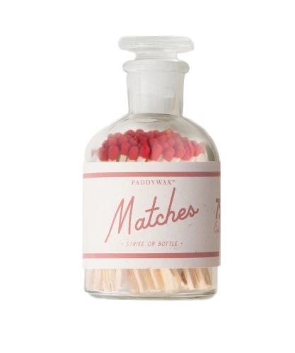 RED SAFETY MATCHES IN GLASS BOTTLE