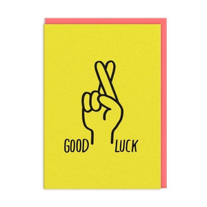 Fingers crossed good luck card 