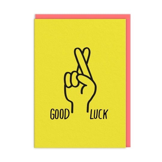 Fingers crossed good luck card 