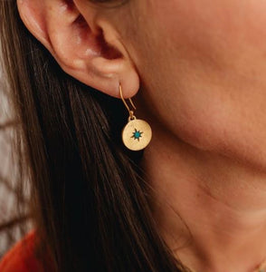 Gold Turquoise Boho Earrings 