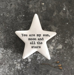 Star Porcelain Token - You Are My Sun - East of India