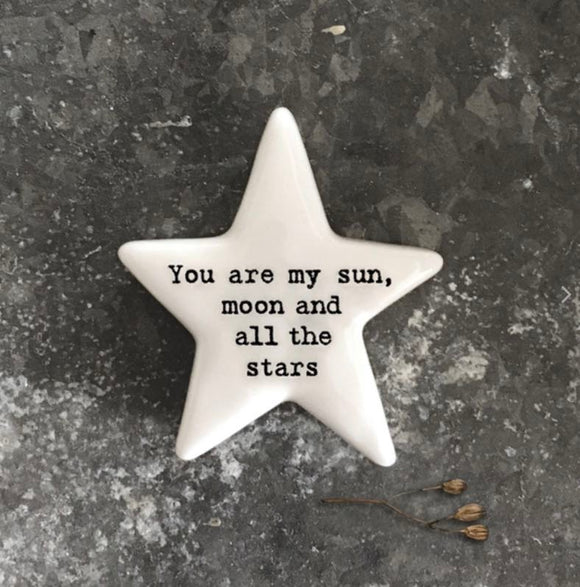 ‘You are my sun, moon and all the star porcelain star from east of india range