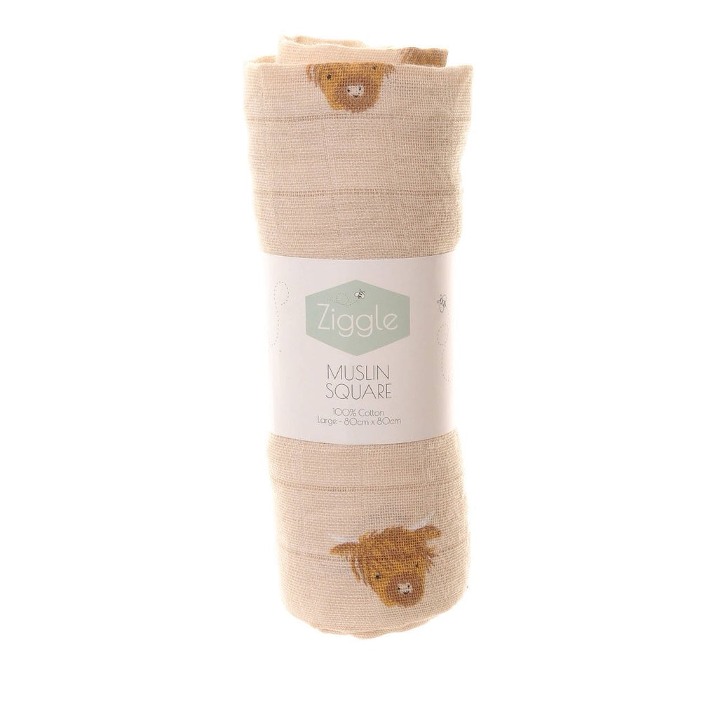 Highland Cow Baby Muslin