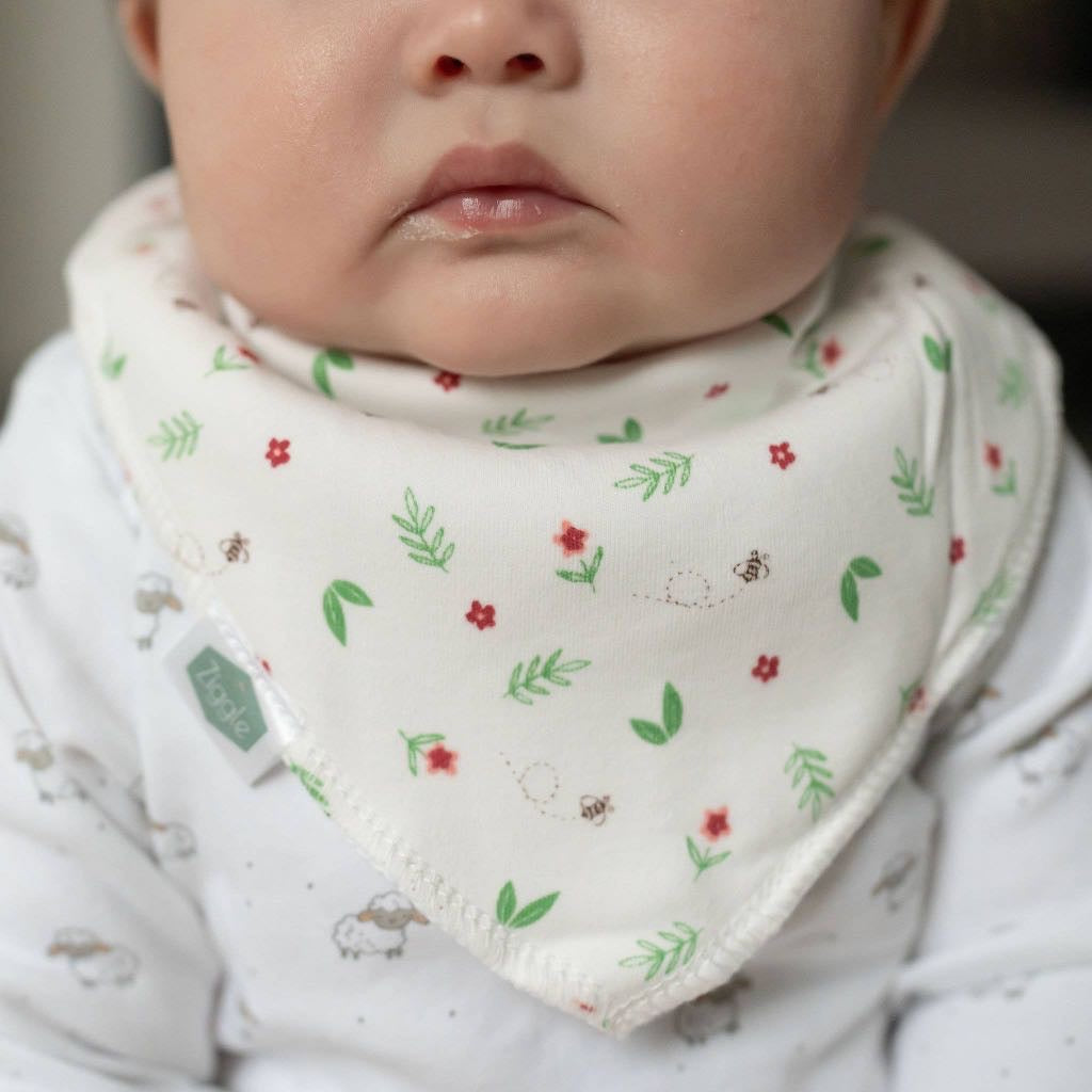 Flowers and ferns bib