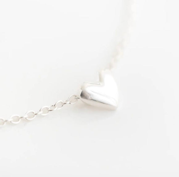 Tiny Silver Heart Necklace